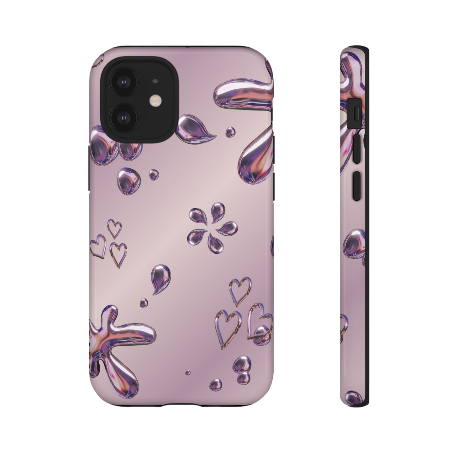 Purple Floral Tough Phone Case, Trendy Accessories for Teens, Gift for Her, Stylish Cell Phone Cover, Cute Pink Case, Mother's Day Gift