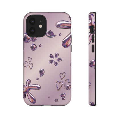 Purple Floral Tough Phone Case, Trendy Accessories for Teens, Gift for Her, Stylish Cell Phone Cover, Cute Pink Case, Mother's Day Gift