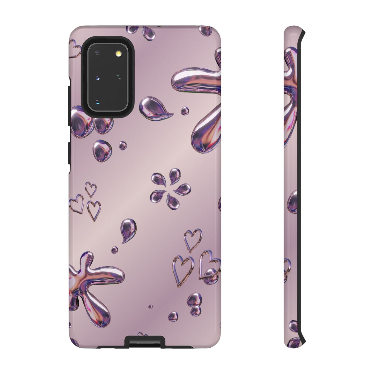 Purple Floral Tough Phone Case, Trendy Accessories for Teens, Gift for Her, Stylish Cell Phone Cover, Cute Pink Case, Mother's Day Gift