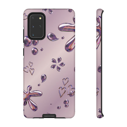 Purple Floral Tough Phone Case, Trendy Accessories for Teens, Gift for Her, Stylish Cell Phone Cover, Cute Pink Case, Mother's Day Gift