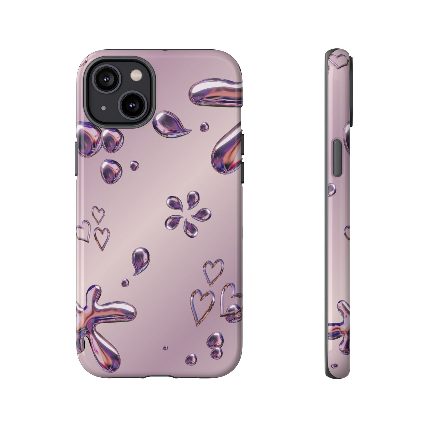 Purple Floral Tough Phone Case, Trendy Accessories for Teens, Gift for Her, Stylish Cell Phone Cover, Cute Pink Case, Mother's Day Gift