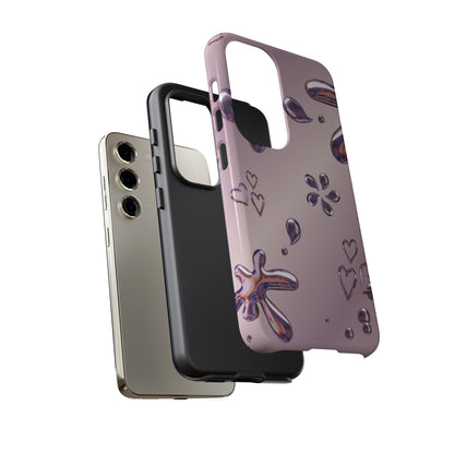 Purple Floral Tough Phone Case, Trendy Accessories for Teens, Gift for Her, Stylish Cell Phone Cover, Cute Pink Case, Mother's Day Gift