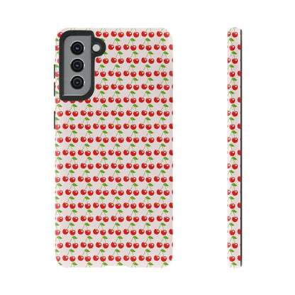 Cherry Pattern Phone Case - Tough Cases, Cute Phone Accessory, Fruit Design Case, Gift for Her, Stylish Protection