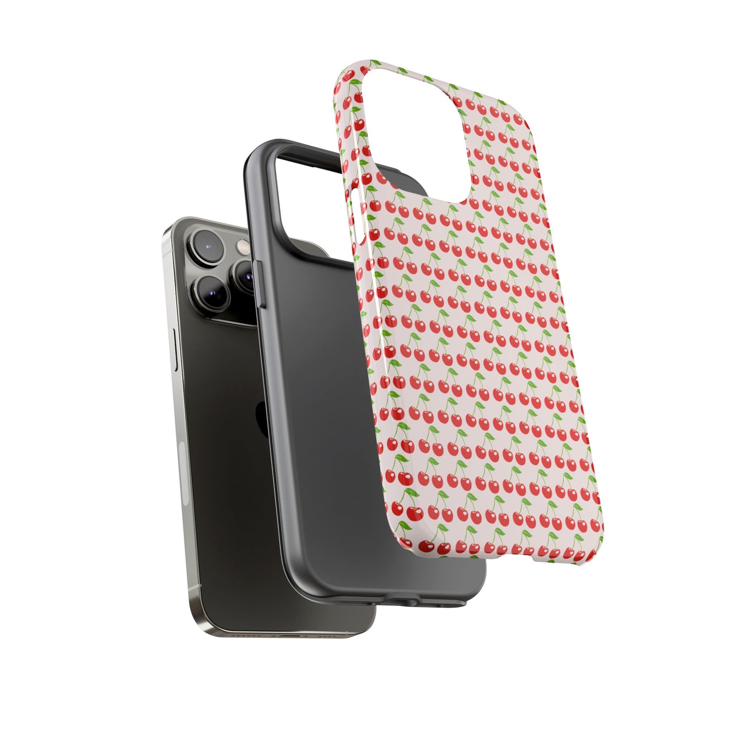 Cherry Pattern Phone Case - Tough Cases, Cute Phone Accessory, Fruit Design Case, Gift for Her, Stylish Protection