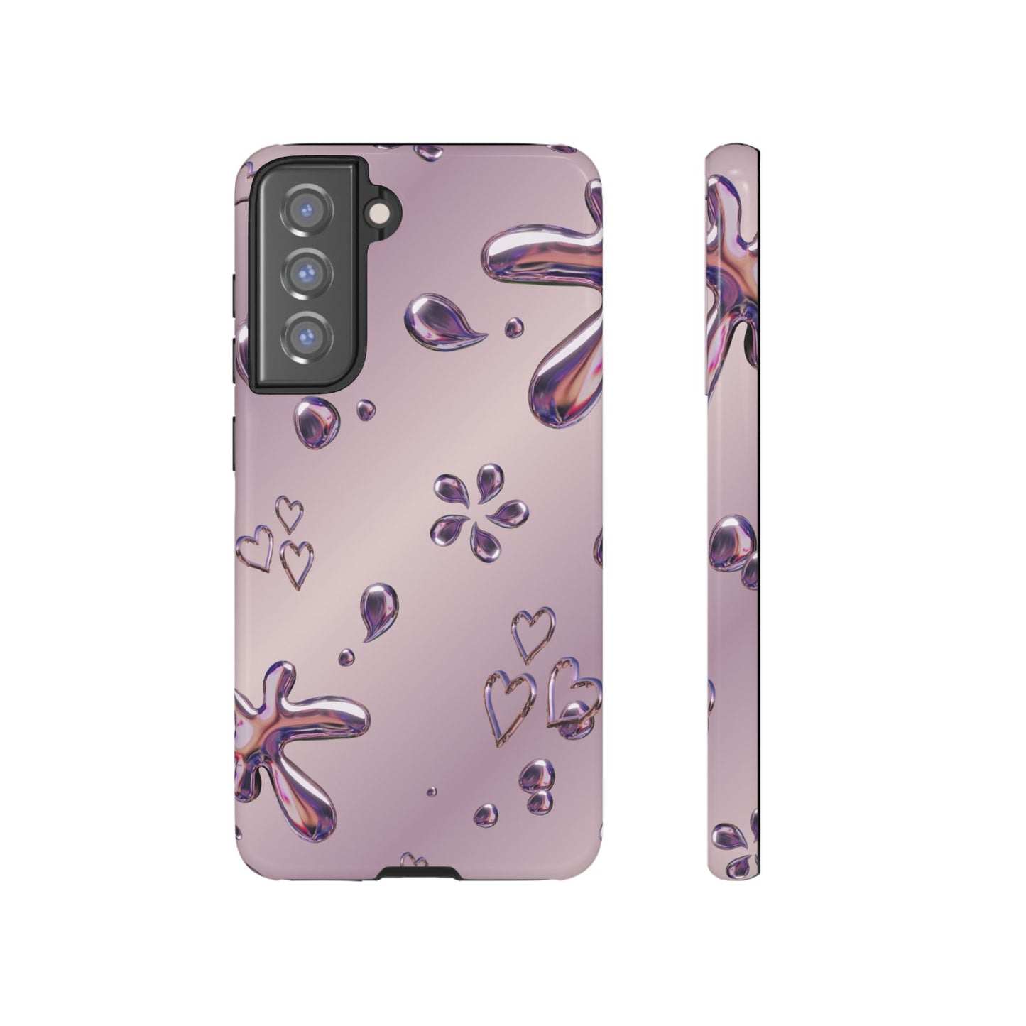 Purple Floral Tough Phone Case, Trendy Accessories for Teens, Gift for Her, Stylish Cell Phone Cover, Cute Pink Case, Mother's Day Gift