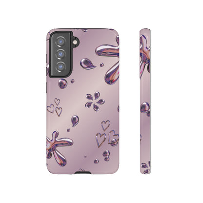 Purple Floral Tough Phone Case, Trendy Accessories for Teens, Gift for Her, Stylish Cell Phone Cover, Cute Pink Case, Mother's Day Gift