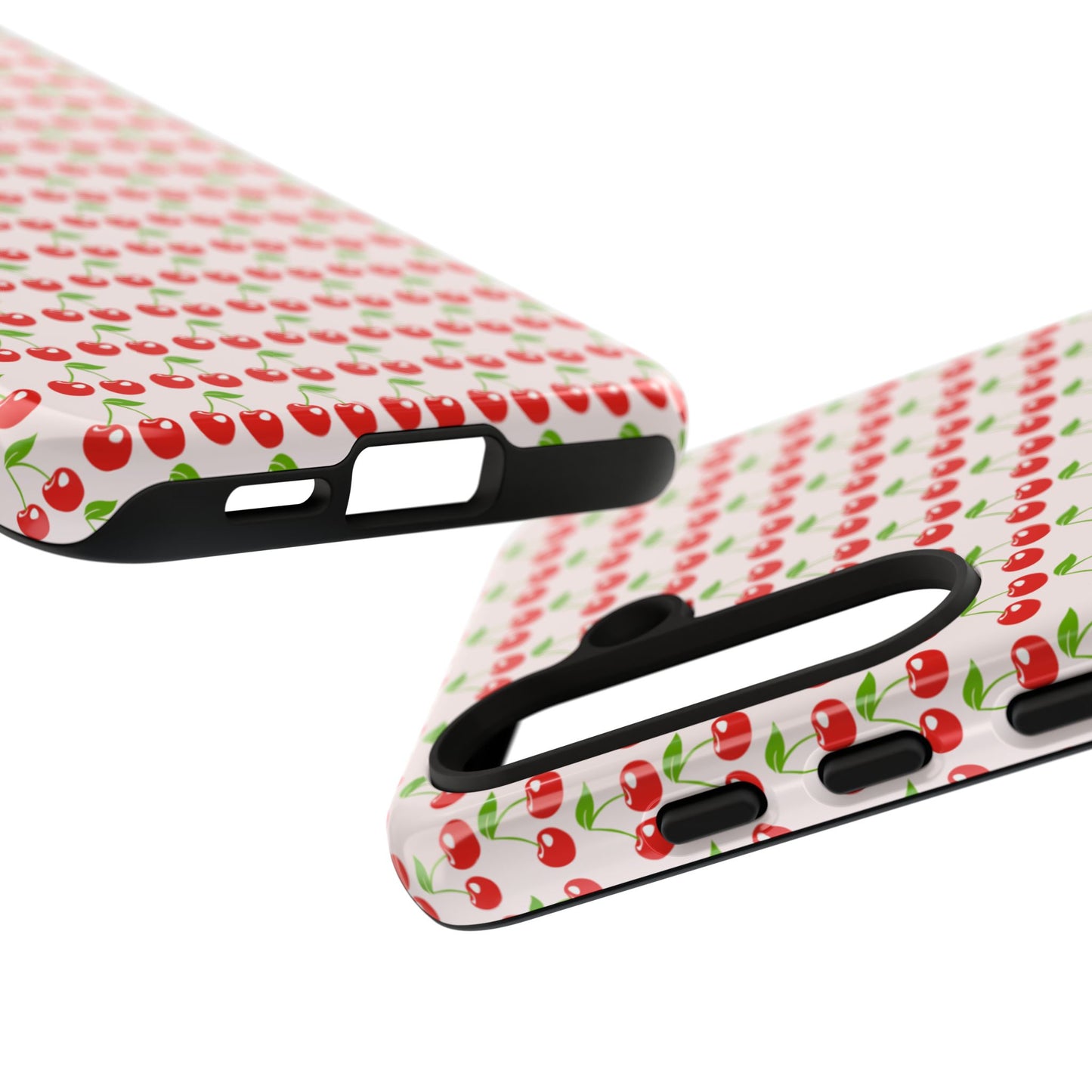 Cherry Pattern Phone Case - Tough Cases, Cute Phone Accessory, Fruit Design Case, Gift for Her, Stylish Protection