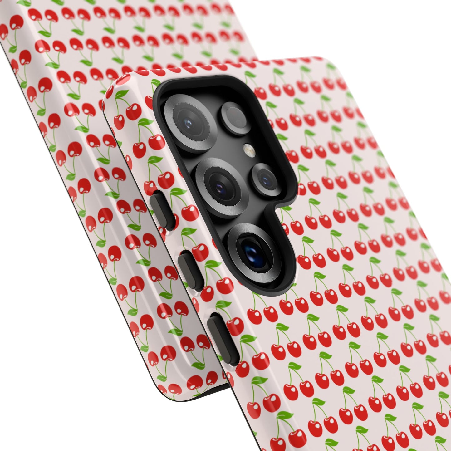 Cherry Pattern Phone Case - Tough Cases, Cute Phone Accessory, Fruit Design Case, Gift for Her, Stylish Protection