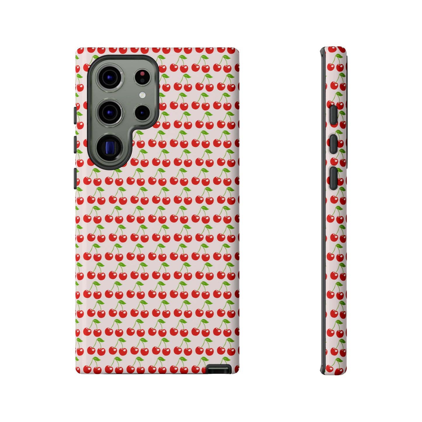 Cherry Pattern Phone Case - Tough Cases, Cute Phone Accessory, Fruit Design Case, Gift for Her, Stylish Protection