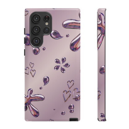Purple Floral Tough Phone Case, Trendy Accessories for Teens, Gift for Her, Stylish Cell Phone Cover, Cute Pink Case, Mother's Day Gift