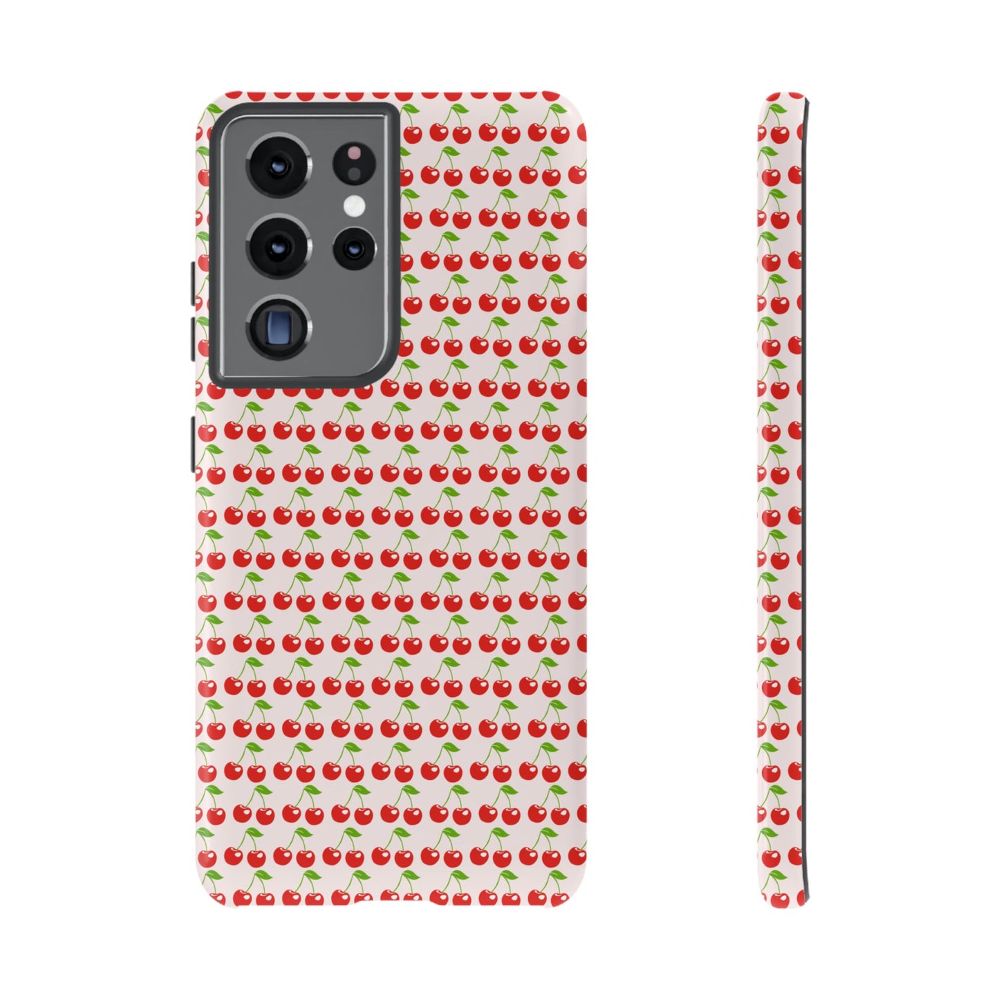 Cherry Pattern Phone Case - Tough Cases, Cute Phone Accessory, Fruit Design Case, Gift for Her, Stylish Protection