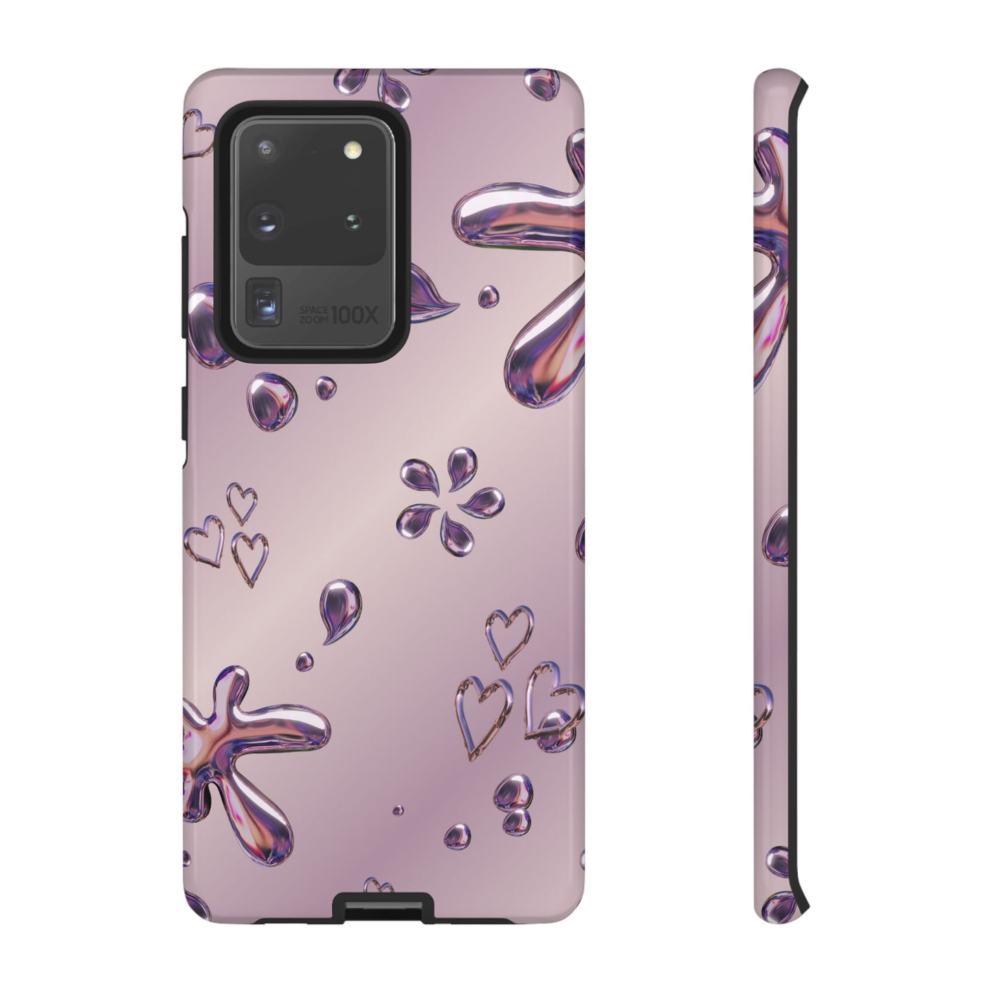 Purple Floral Tough Phone Case, Trendy Accessories for Teens, Gift for Her, Stylish Cell Phone Cover, Cute Pink Case, Mother's Day Gift