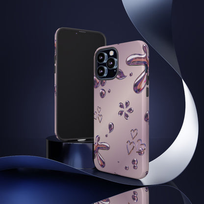 Purple Floral Tough Phone Case, Trendy Accessories for Teens, Gift for Her, Stylish Cell Phone Cover, Cute Pink Case, Mother's Day Gift