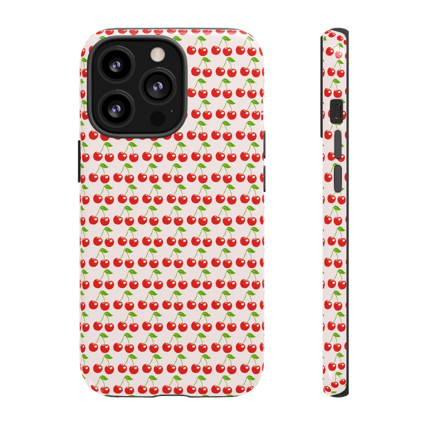 Cherry Pattern Phone Case - Tough Cases, Cute Phone Accessory, Fruit Design Case, Gift for Her, Stylish Protection