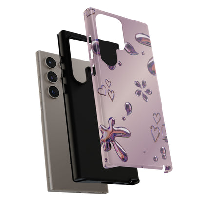 Purple Floral Tough Phone Case, Trendy Accessories for Teens, Gift for Her, Stylish Cell Phone Cover, Cute Pink Case, Mother's Day Gift