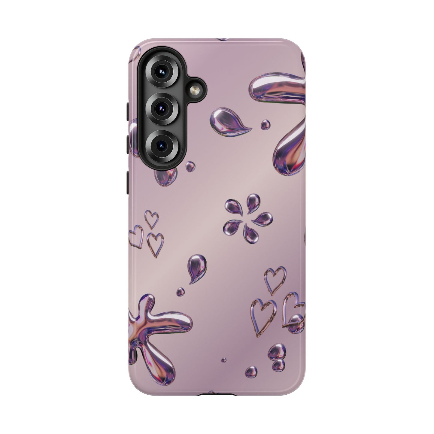 Purple Floral Tough Phone Case, Trendy Accessories for Teens, Gift for Her, Stylish Cell Phone Cover, Cute Pink Case, Mother's Day Gift