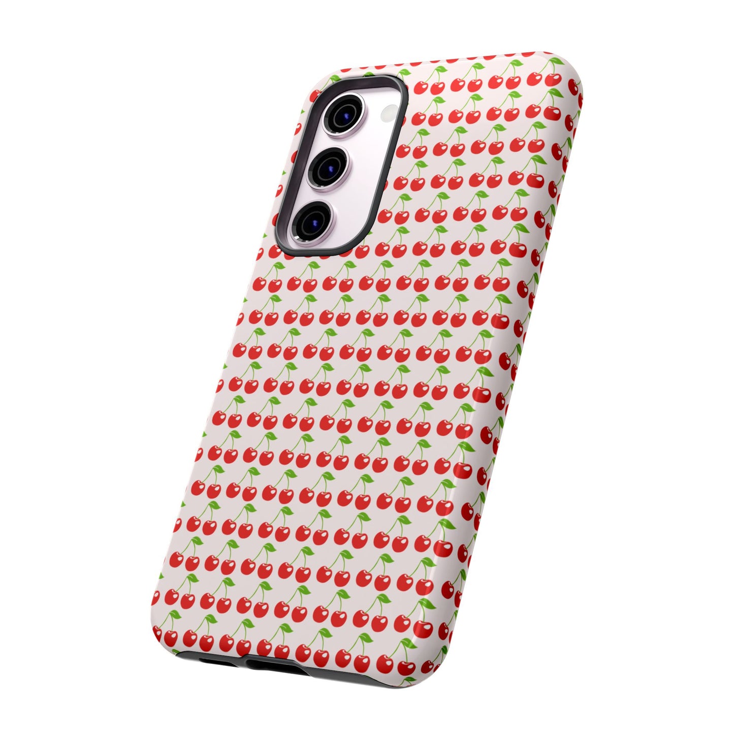Cherry Pattern Phone Case - Tough Cases, Cute Phone Accessory, Fruit Design Case, Gift for Her, Stylish Protection