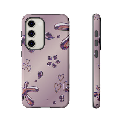 Purple Floral Tough Phone Case, Trendy Accessories for Teens, Gift for Her, Stylish Cell Phone Cover, Cute Pink Case, Mother's Day Gift