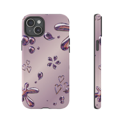 Purple Floral Tough Phone Case, Trendy Accessories for Teens, Gift for Her, Stylish Cell Phone Cover, Cute Pink Case, Mother's Day Gift