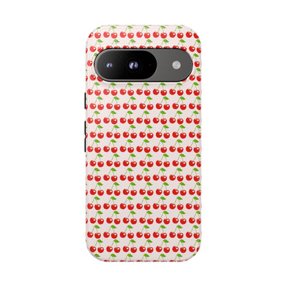 Cherry Pattern Phone Case - Tough Cases, Cute Phone Accessory, Fruit Design Case, Gift for Her, Stylish Protection