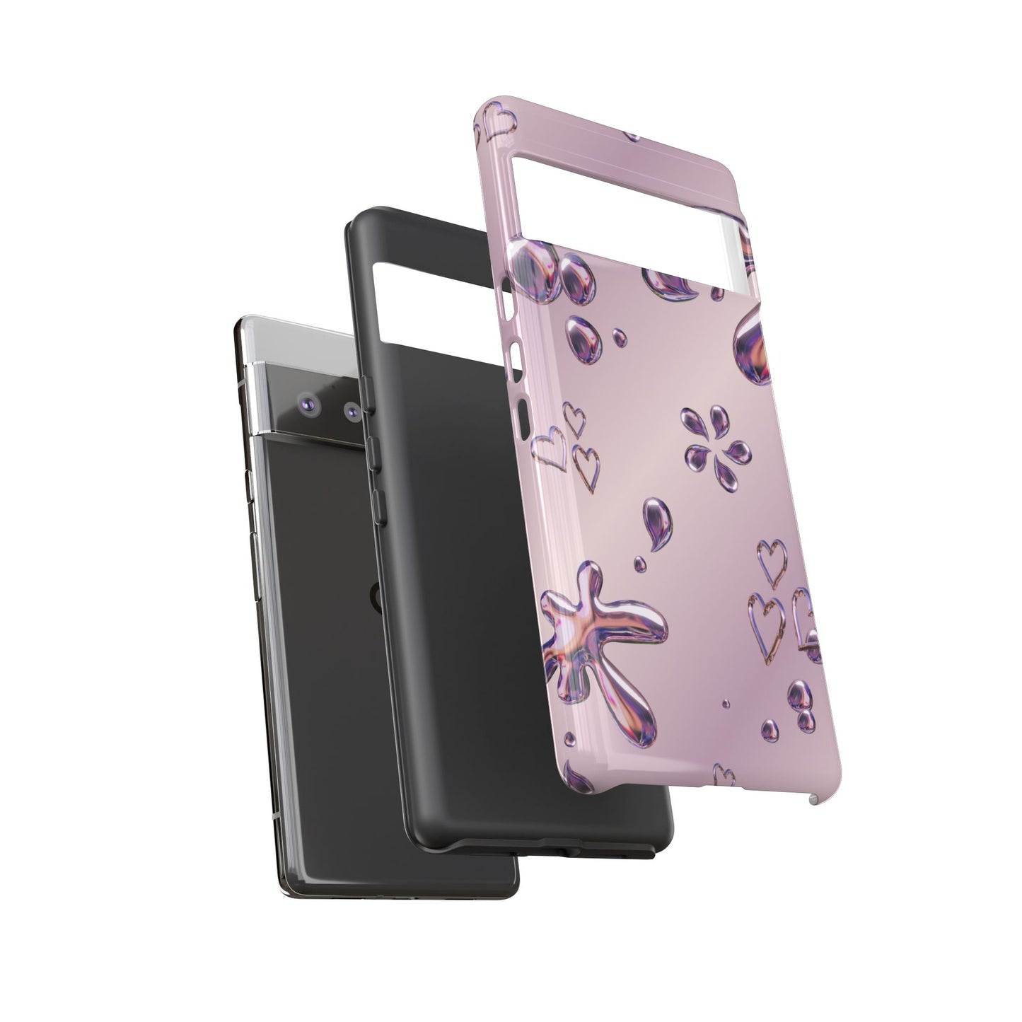 Purple Floral Tough Phone Case, Trendy Accessories for Teens, Gift for Her, Stylish Cell Phone Cover, Cute Pink Case, Mother's Day Gift