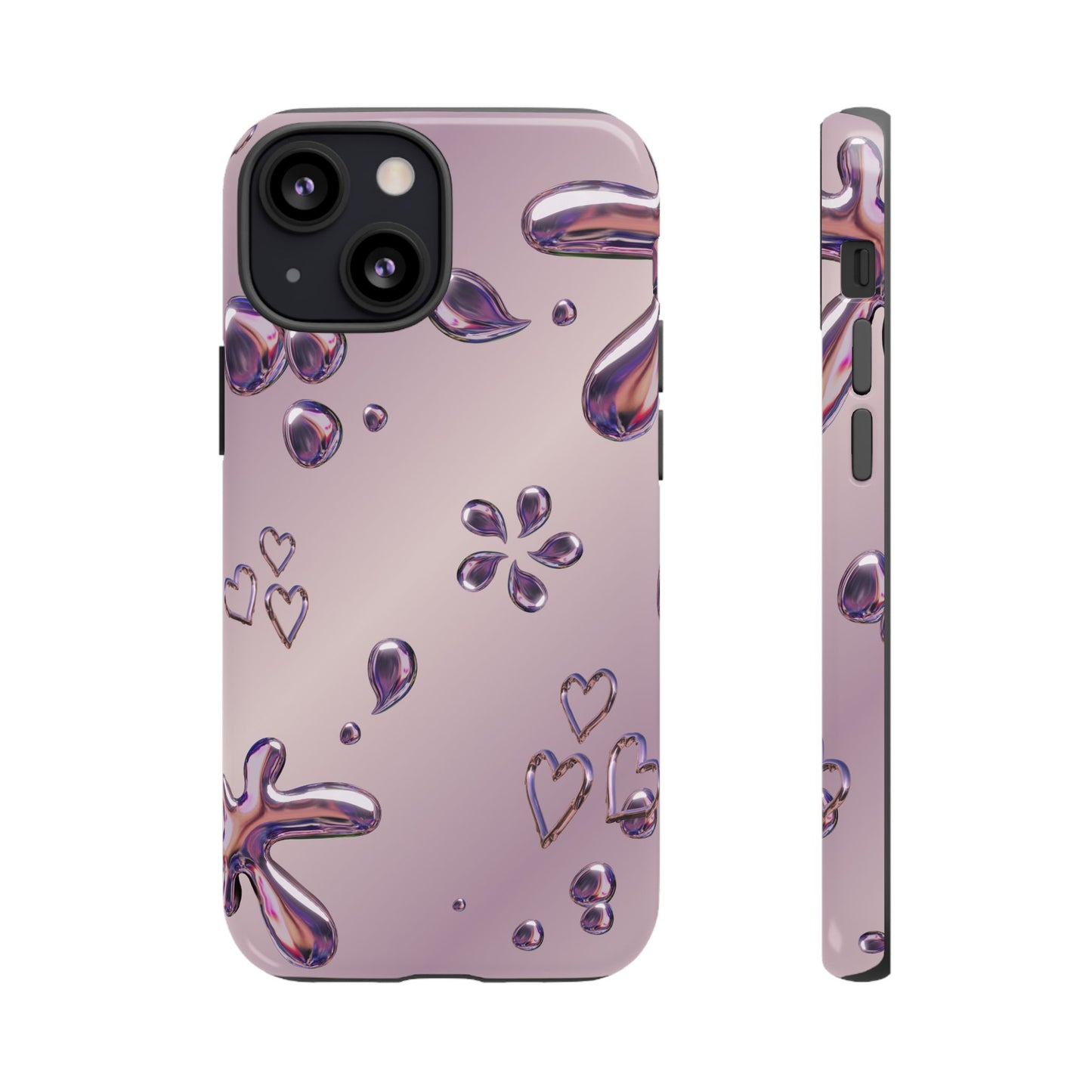 Purple Floral Tough Phone Case, Trendy Accessories for Teens, Gift for Her, Stylish Cell Phone Cover, Cute Pink Case, Mother's Day Gift