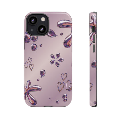 Purple Floral Tough Phone Case, Trendy Accessories for Teens, Gift for Her, Stylish Cell Phone Cover, Cute Pink Case, Mother's Day Gift