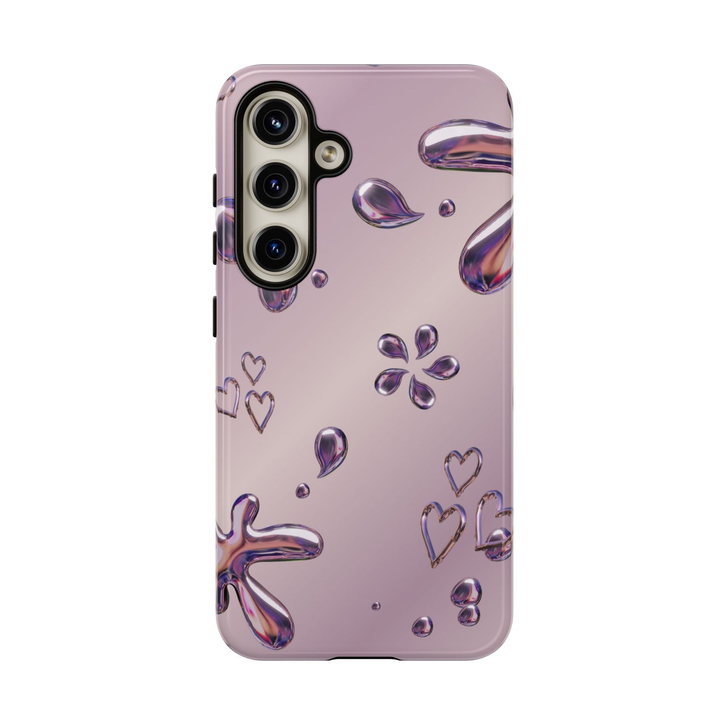 Purple Floral Tough Phone Case, Trendy Accessories for Teens, Gift for Her, Stylish Cell Phone Cover, Cute Pink Case, Mother's Day Gift