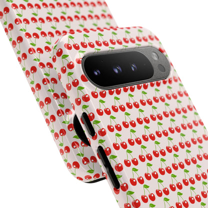 Cherry Pattern Phone Case - Tough Cases, Cute Phone Accessory, Fruit Design Case, Gift for Her, Stylish Protection