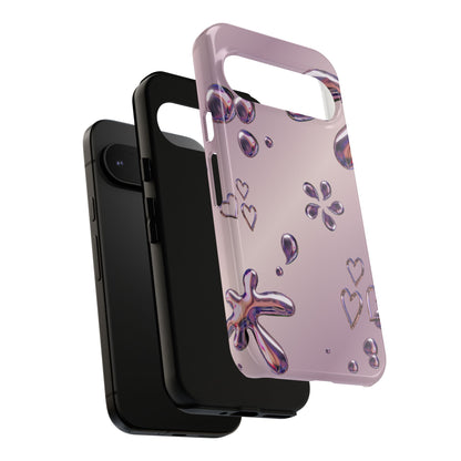 Purple Floral Tough Phone Case, Trendy Accessories for Teens, Gift for Her, Stylish Cell Phone Cover, Cute Pink Case, Mother's Day Gift