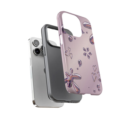 Purple Floral Tough Phone Case, Trendy Accessories for Teens, Gift for Her, Stylish Cell Phone Cover, Cute Pink Case, Mother's Day Gift