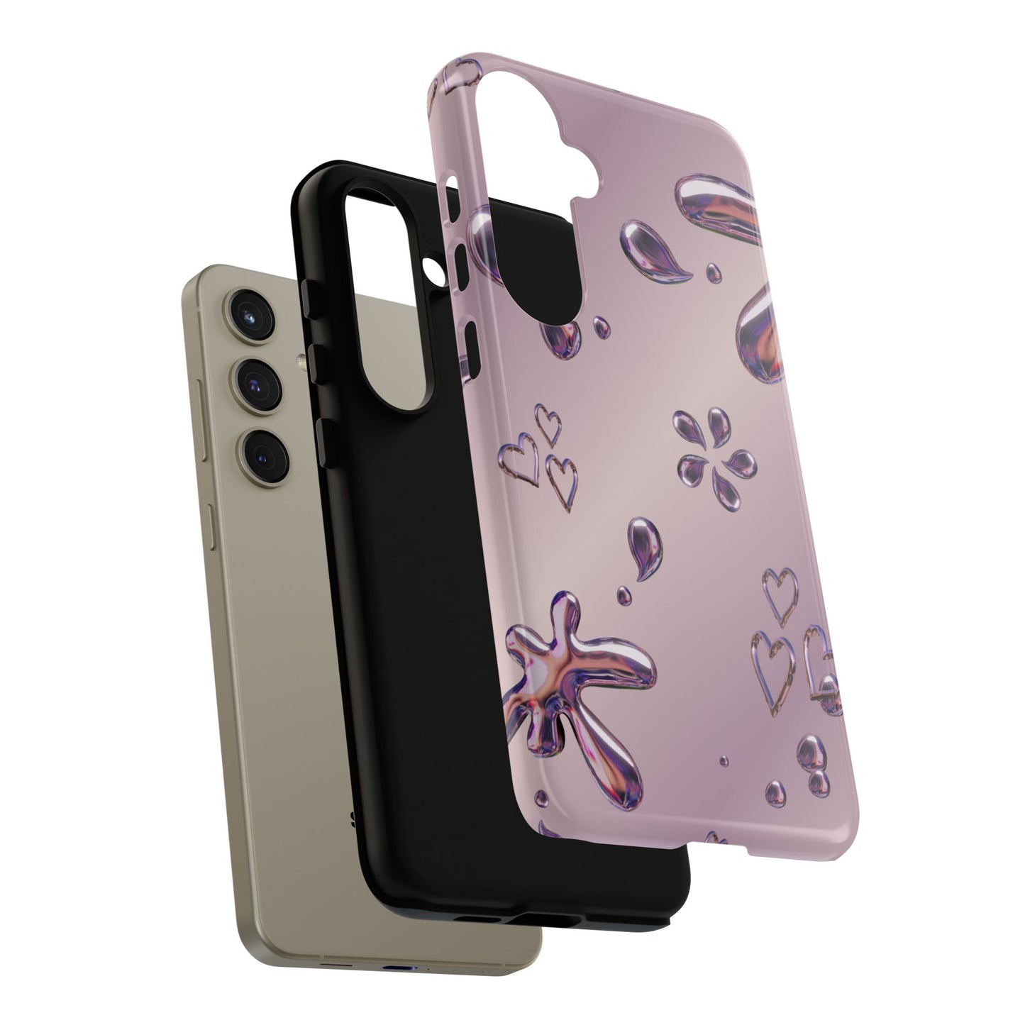 Purple Floral Tough Phone Case, Trendy Accessories for Teens, Gift for Her, Stylish Cell Phone Cover, Cute Pink Case, Mother's Day Gift