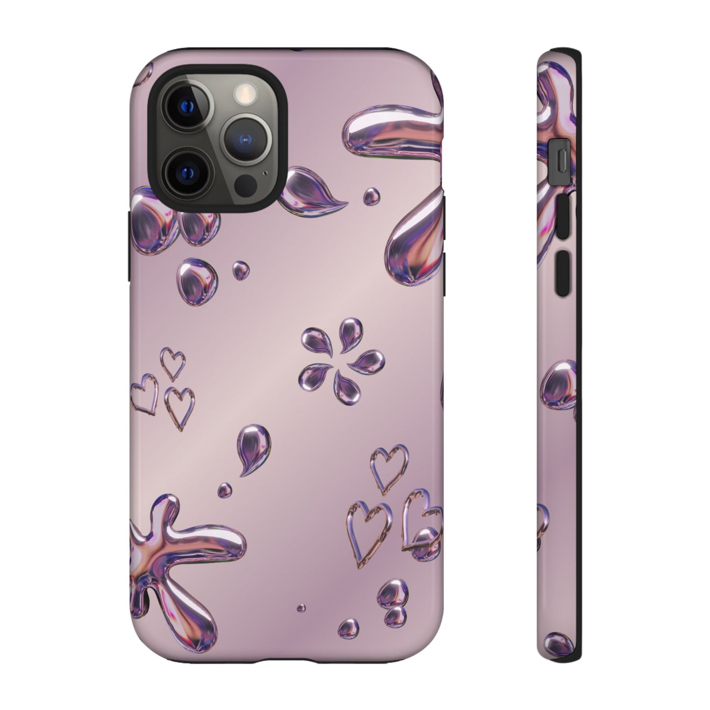 Purple Floral Tough Phone Case, Trendy Accessories for Teens, Gift for Her, Stylish Cell Phone Cover, Cute Pink Case, Mother's Day Gift