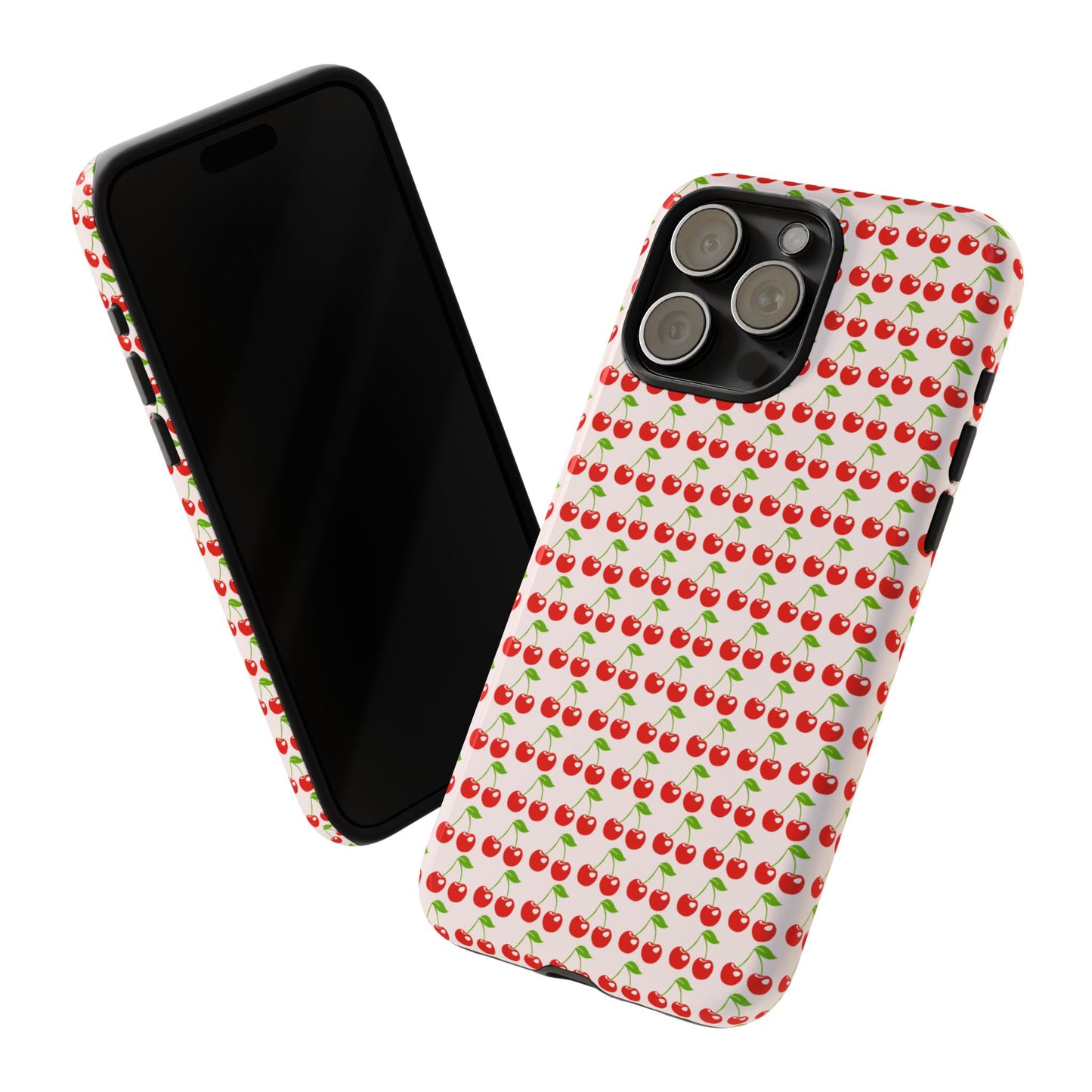 Cherry Pattern Phone Case - Tough Cases, Cute Phone Accessory, Fruit Design Case, Gift for Her, Stylish Protection