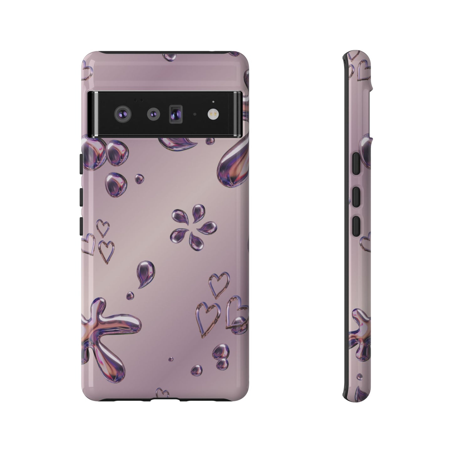 Purple Floral Tough Phone Case, Trendy Accessories for Teens, Gift for Her, Stylish Cell Phone Cover, Cute Pink Case, Mother's Day Gift