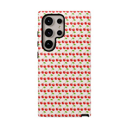 Cherry Pattern Phone Case - Tough Cases, Cute Phone Accessory, Fruit Design Case, Gift for Her, Stylish Protection