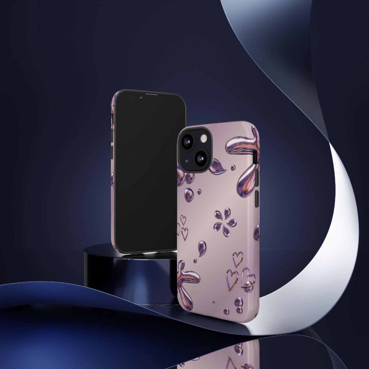 Purple Floral Tough Phone Case, Trendy Accessories for Teens, Gift for Her, Stylish Cell Phone Cover, Cute Pink Case, Mother's Day Gift