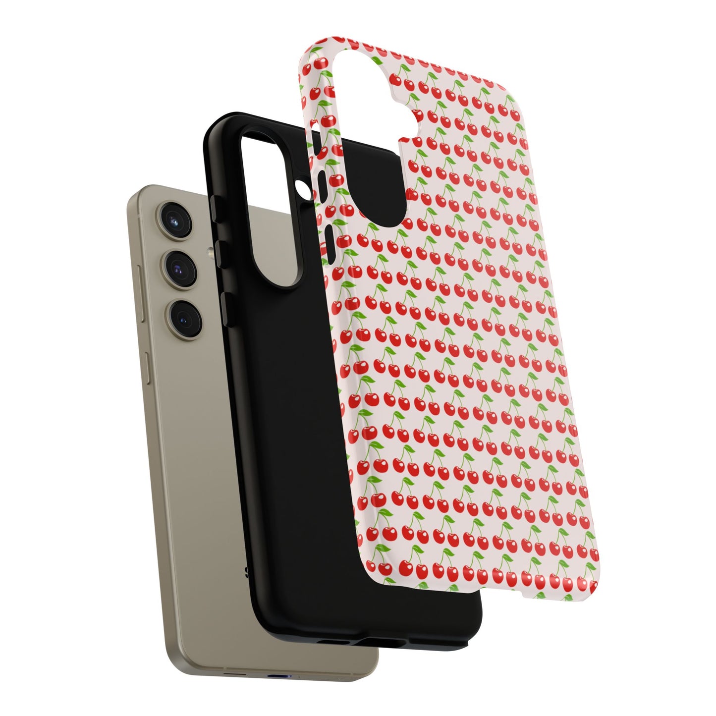 Cherry Pattern Phone Case - Tough Cases, Cute Phone Accessory, Fruit Design Case, Gift for Her, Stylish Protection