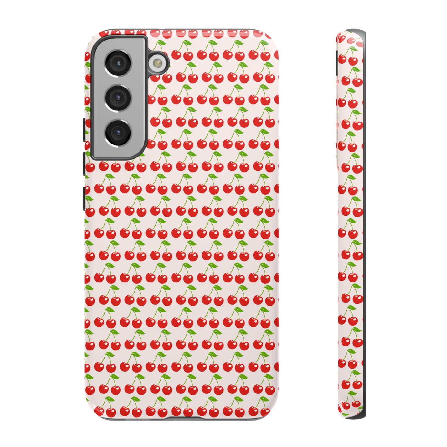 Cherry Pattern Phone Case - Tough Cases, Cute Phone Accessory, Fruit Design Case, Gift for Her, Stylish Protection