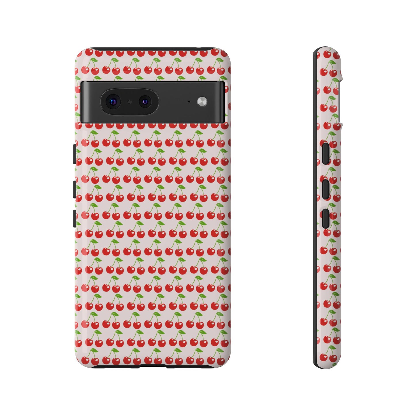 Cherry Pattern Phone Case - Tough Cases, Cute Phone Accessory, Fruit Design Case, Gift for Her, Stylish Protection