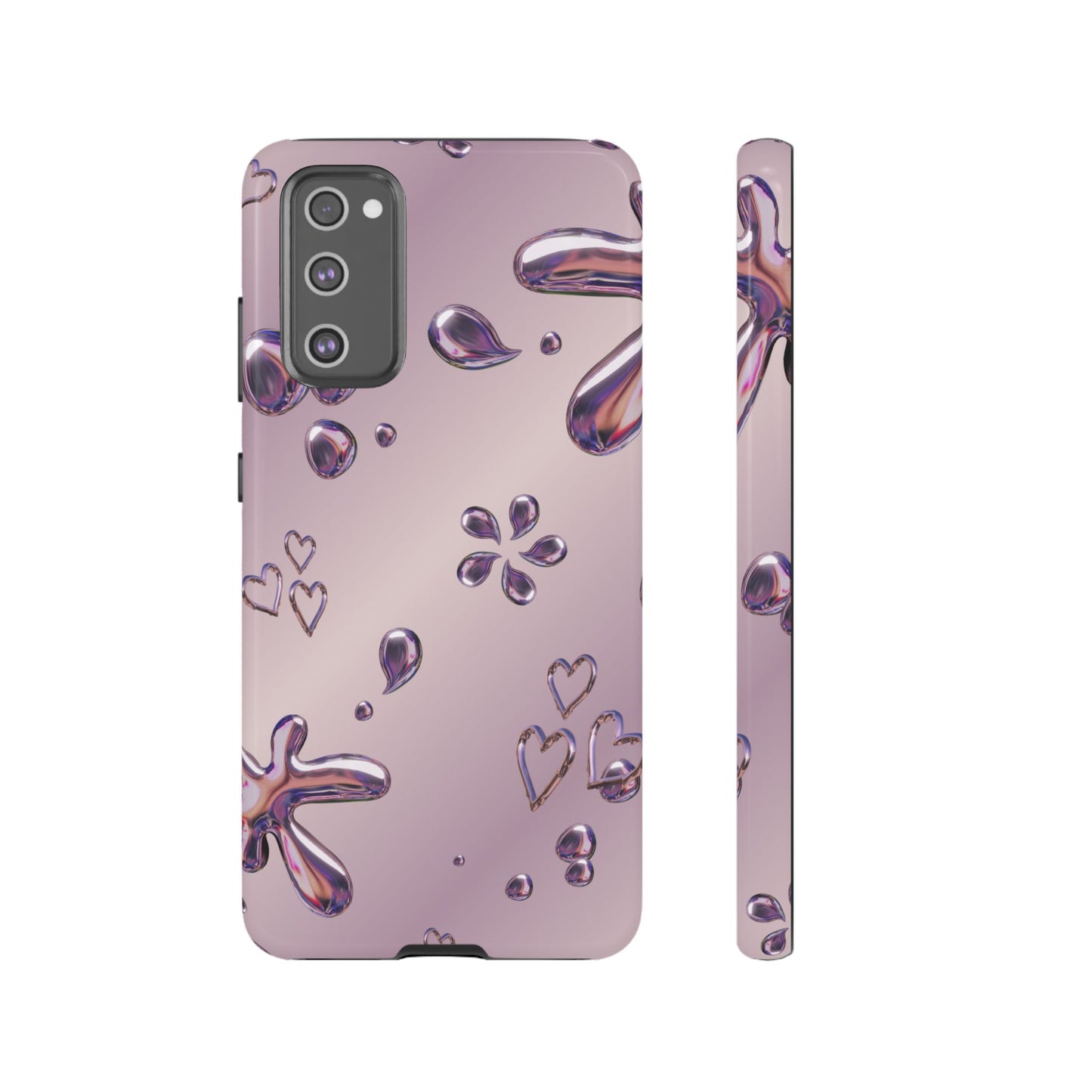 Purple Floral Tough Phone Case, Trendy Accessories for Teens, Gift for Her, Stylish Cell Phone Cover, Cute Pink Case, Mother's Day Gift