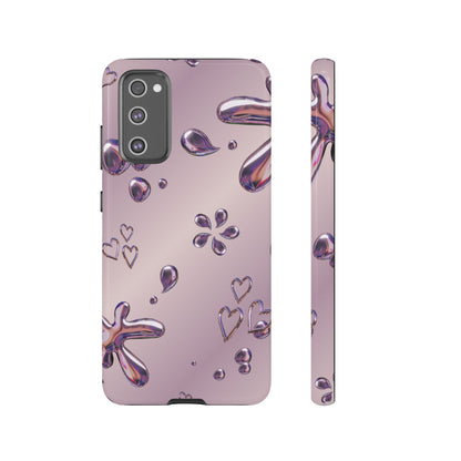Purple Floral Tough Phone Case, Trendy Accessories for Teens, Gift for Her, Stylish Cell Phone Cover, Cute Pink Case, Mother's Day Gift