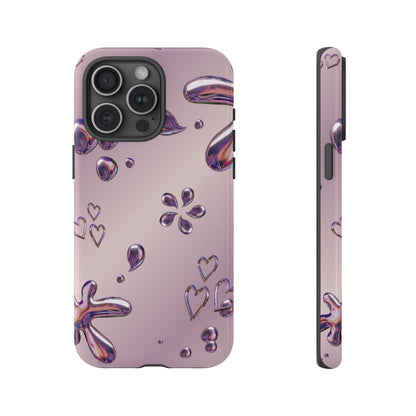 Purple Floral Tough Phone Case, Trendy Accessories for Teens, Gift for Her, Stylish Cell Phone Cover, Cute Pink Case, Mother's Day Gift