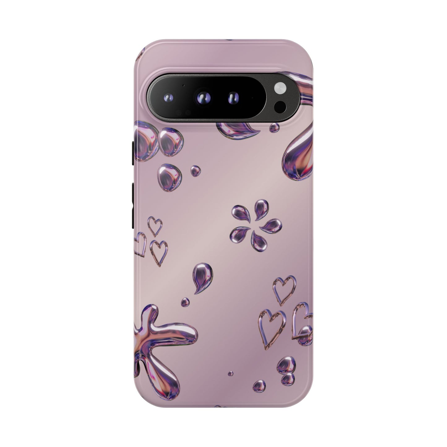 Purple Floral Tough Phone Case, Trendy Accessories for Teens, Gift for Her, Stylish Cell Phone Cover, Cute Pink Case, Mother's Day Gift