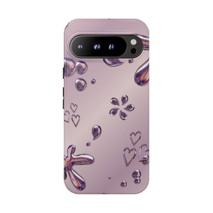 Purple Floral Tough Phone Case, Trendy Accessories for Teens, Gift for Her, Stylish Cell Phone Cover, Cute Pink Case, Mother's Day Gift