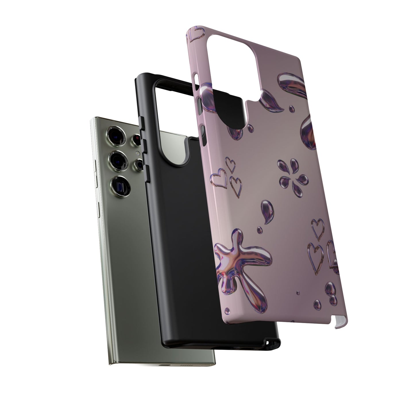 Purple Floral Tough Phone Case, Trendy Accessories for Teens, Gift for Her, Stylish Cell Phone Cover, Cute Pink Case, Mother's Day Gift