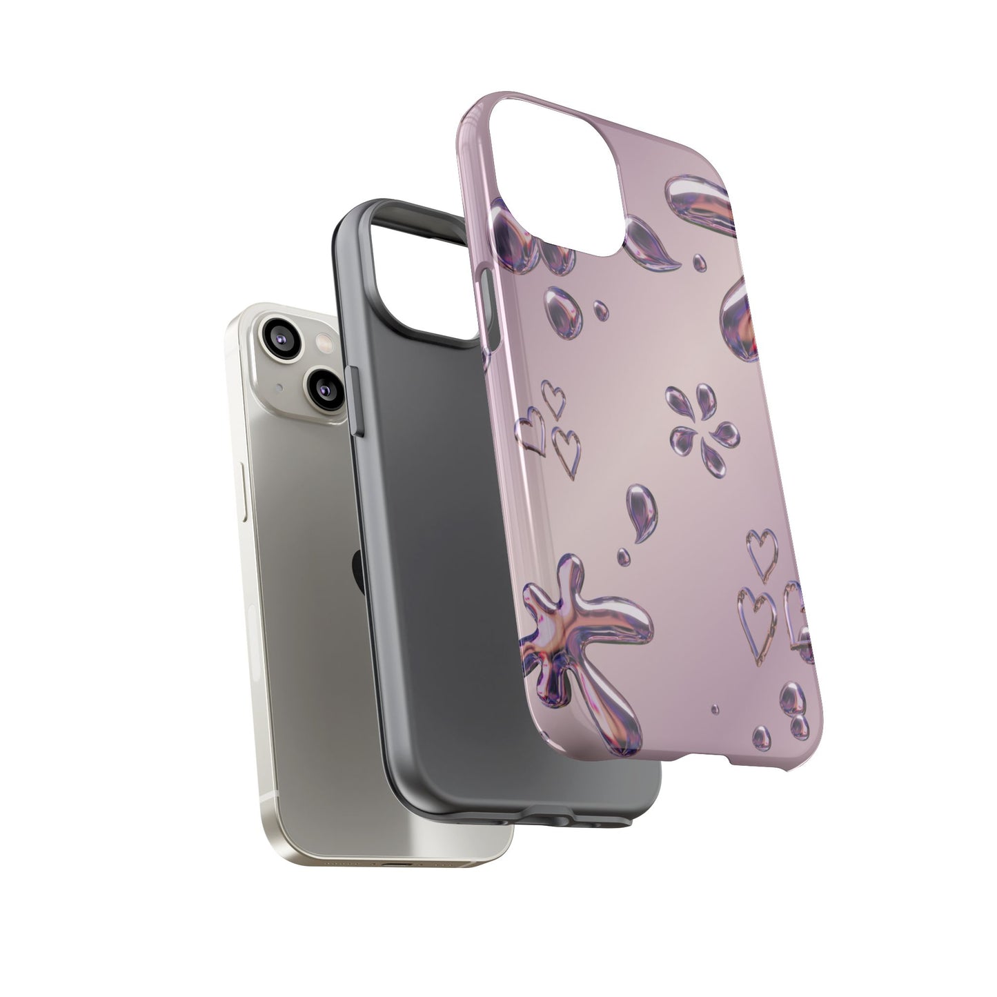 Purple Floral Tough Phone Case, Trendy Accessories for Teens, Gift for Her, Stylish Cell Phone Cover, Cute Pink Case, Mother's Day Gift