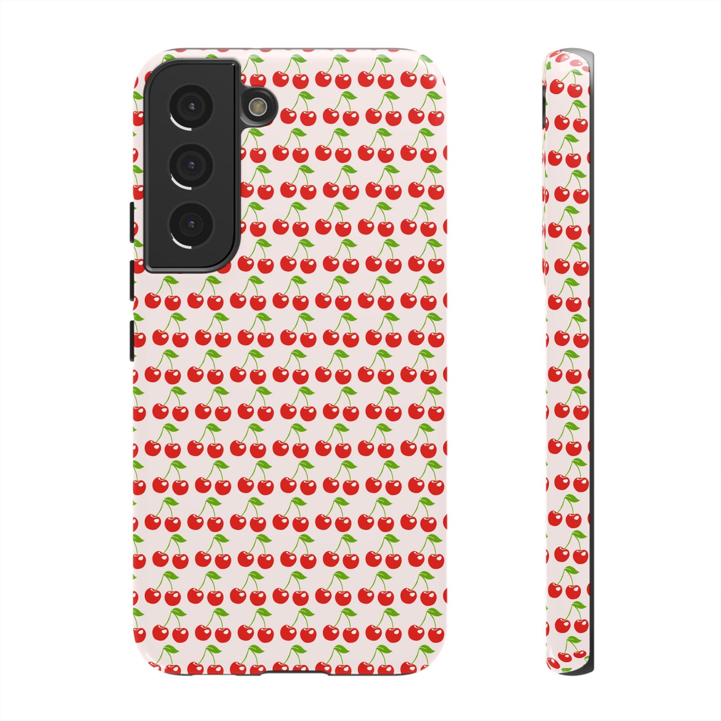 Cherry Pattern Phone Case - Tough Cases, Cute Phone Accessory, Fruit Design Case, Gift for Her, Stylish Protection