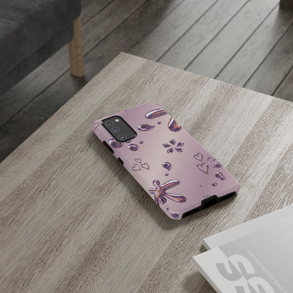 Purple Floral Tough Phone Case, Trendy Accessories for Teens, Gift for Her, Stylish Cell Phone Cover, Cute Pink Case, Mother's Day Gift