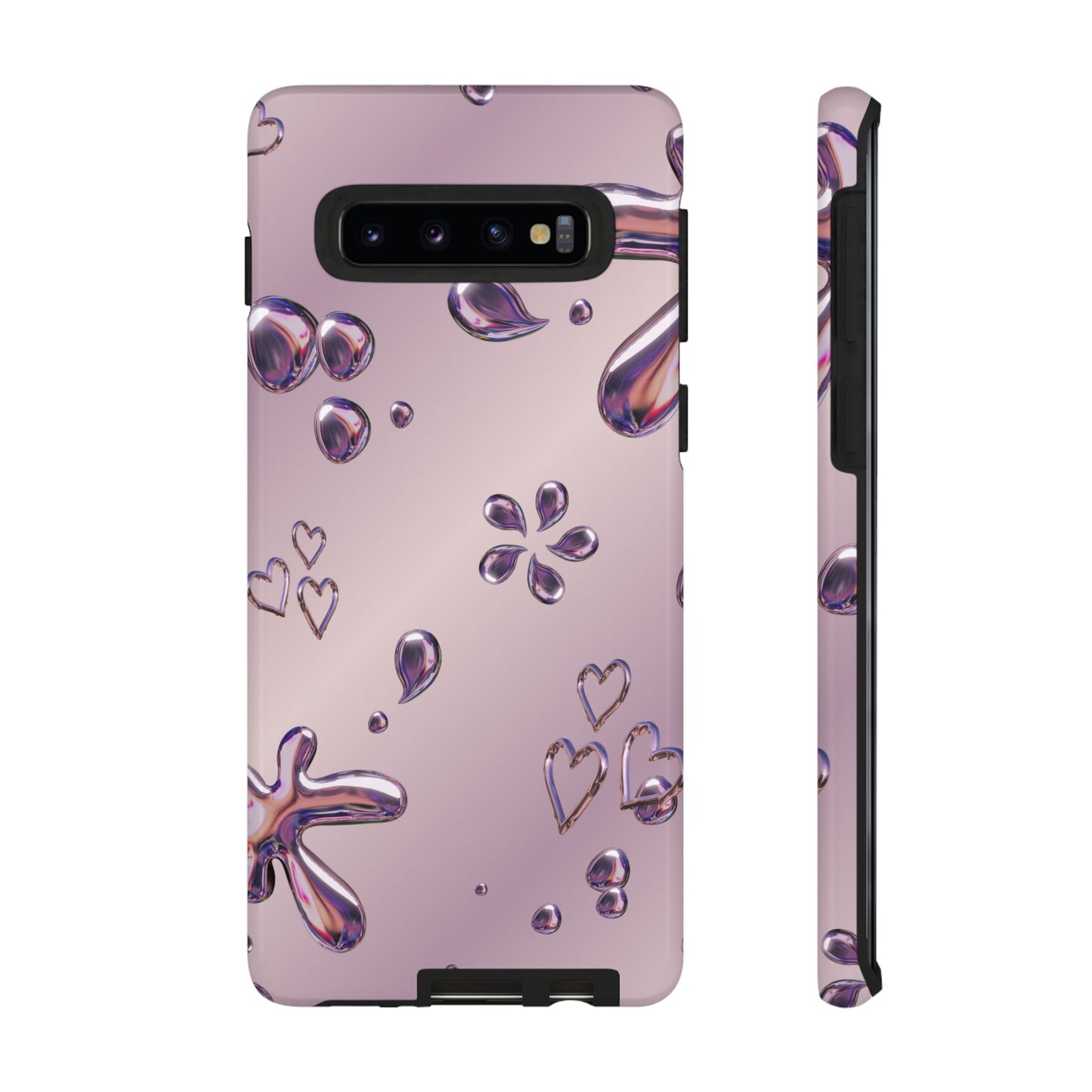 Purple Floral Tough Phone Case, Trendy Accessories for Teens, Gift for Her, Stylish Cell Phone Cover, Cute Pink Case, Mother's Day Gift